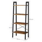 Boekenkast – 4 niveaus – ladderrek – industrieel