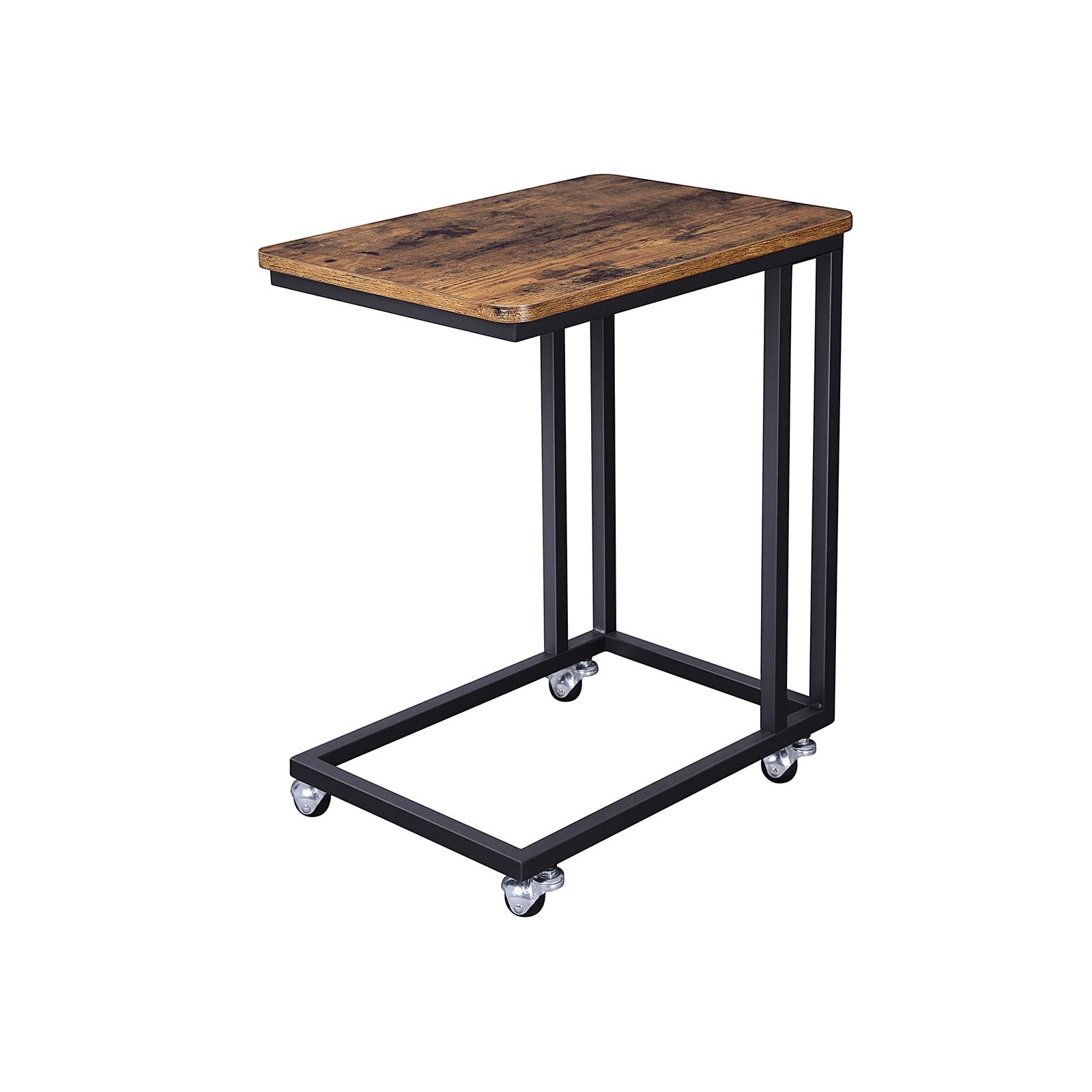 Bijzettafel – nachtkastje – op wielen – 50 x 35 x 60 cm – bruin