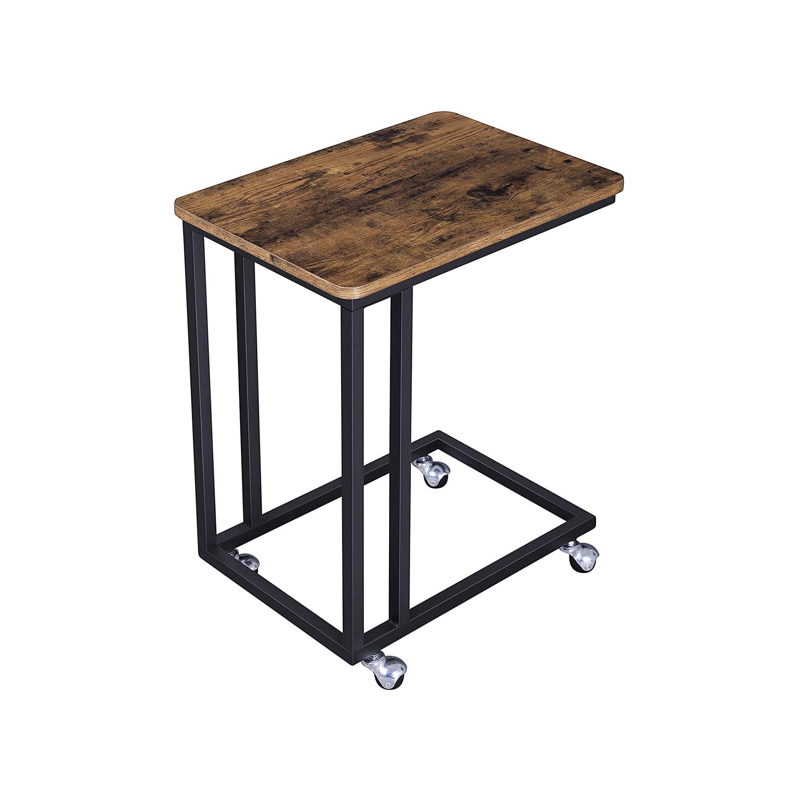 Bijzettafel – nachtkastje – op wielen – 50 x 35 x 60 cm – bruin