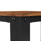 Bijzettafel – trolley – 3 planken – op wielen – industrieel – bruin