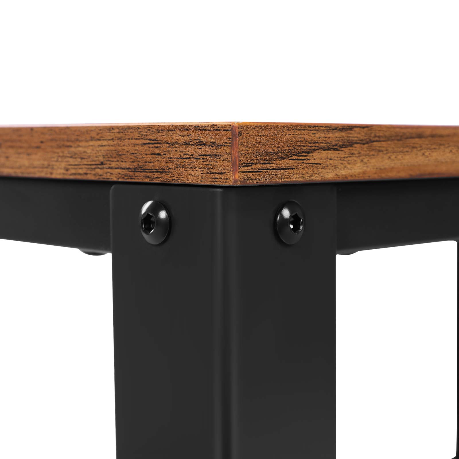 Bijzettafel – trolley – 3 planken – op wielen – industrieel – bruin