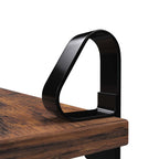 Wandplanken set van 2 - Grote zwevende planken - Rustiek design - Bruin/Zwart