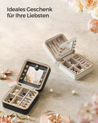 Sieradendoosje – met spiegel – PU-cover – cadeau-idee – inktzwart