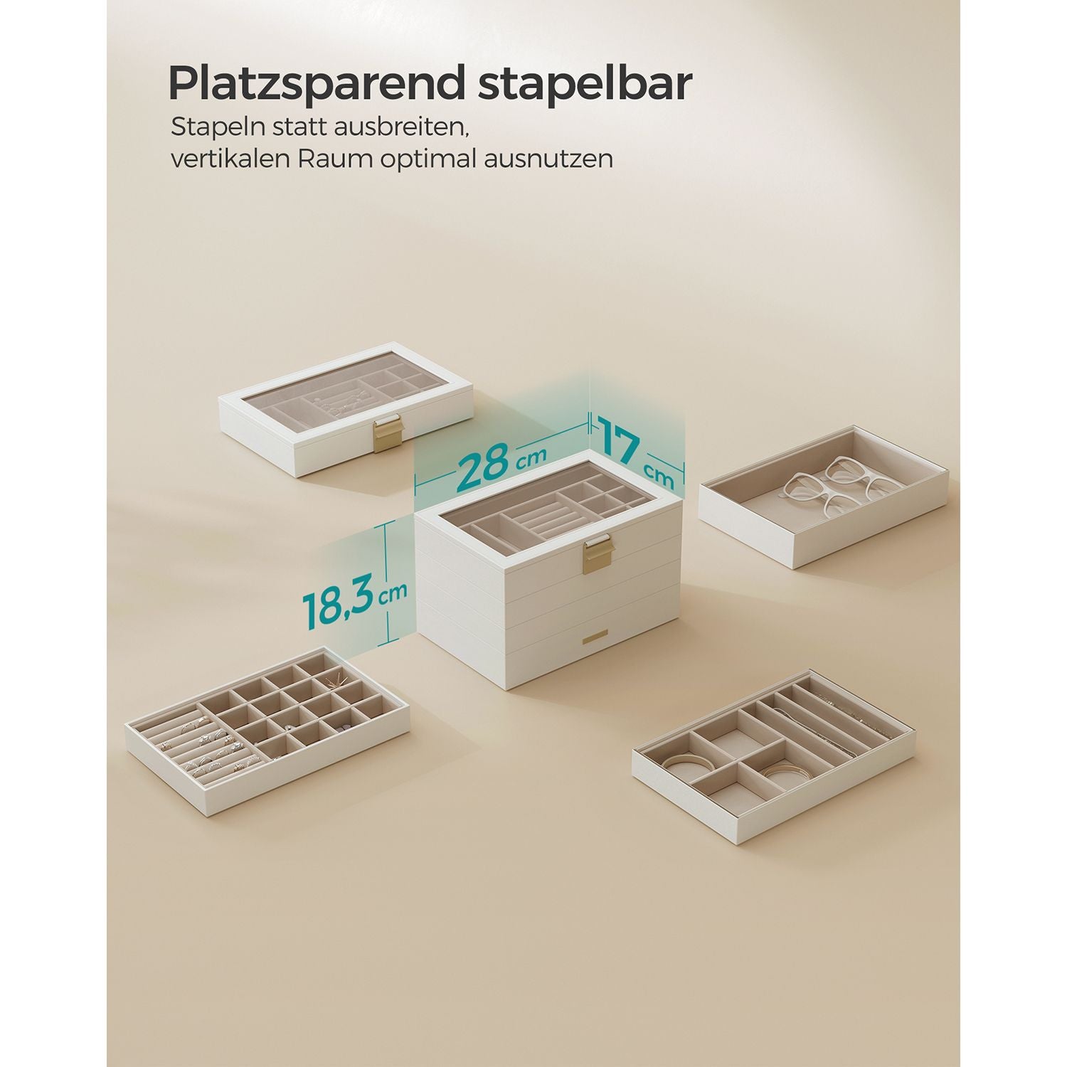 Stapelbare sieradendoos – 4 niveaus