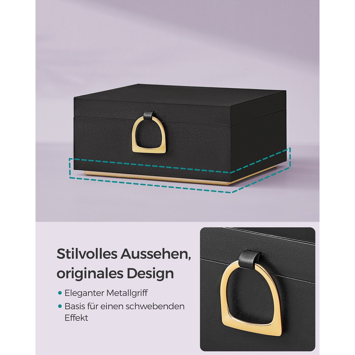 Sieradendoos – 2 niveaus met handvat – zwart