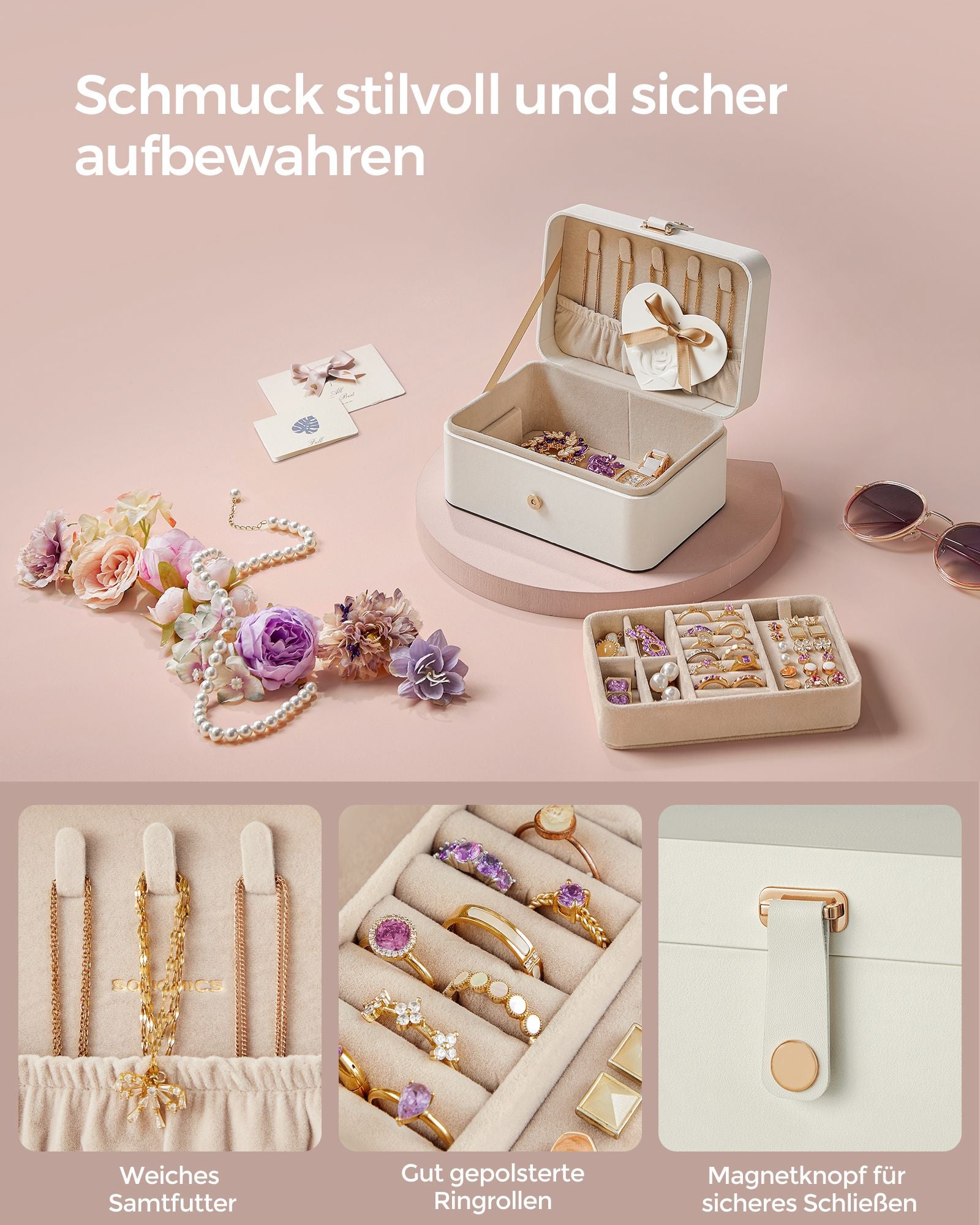Sieradendoosje – voor grotere accessoires – cadeau-idee – wolkwit