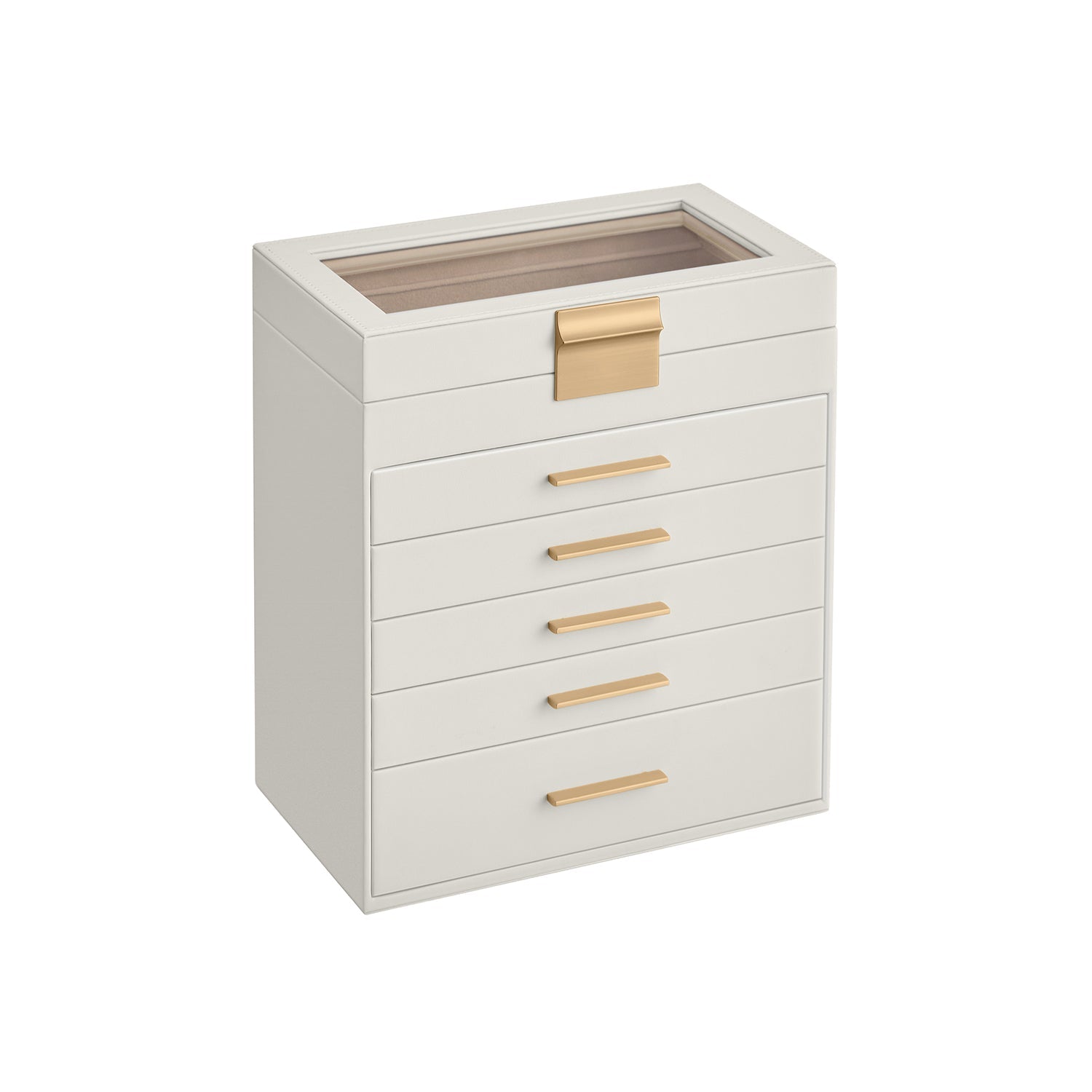 Sieradendoos – 5 lades – modern – bosgroen-goud