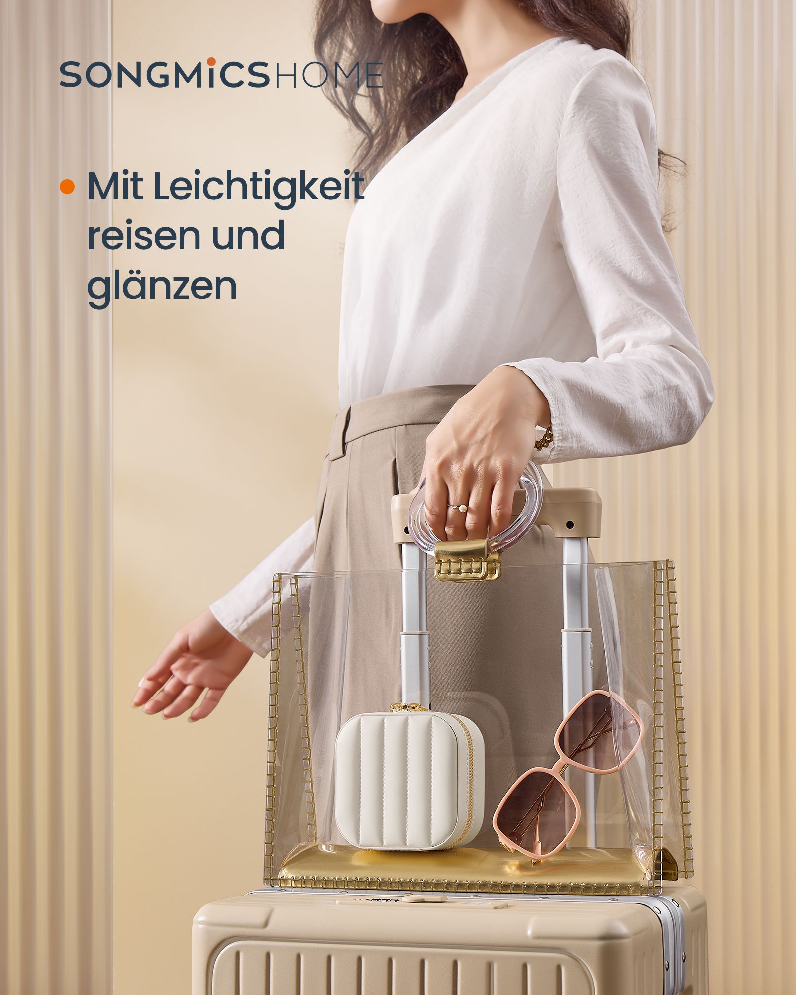 Songmics Home Anah Collectie - Sieradendoosje Reizen Wolk Wit