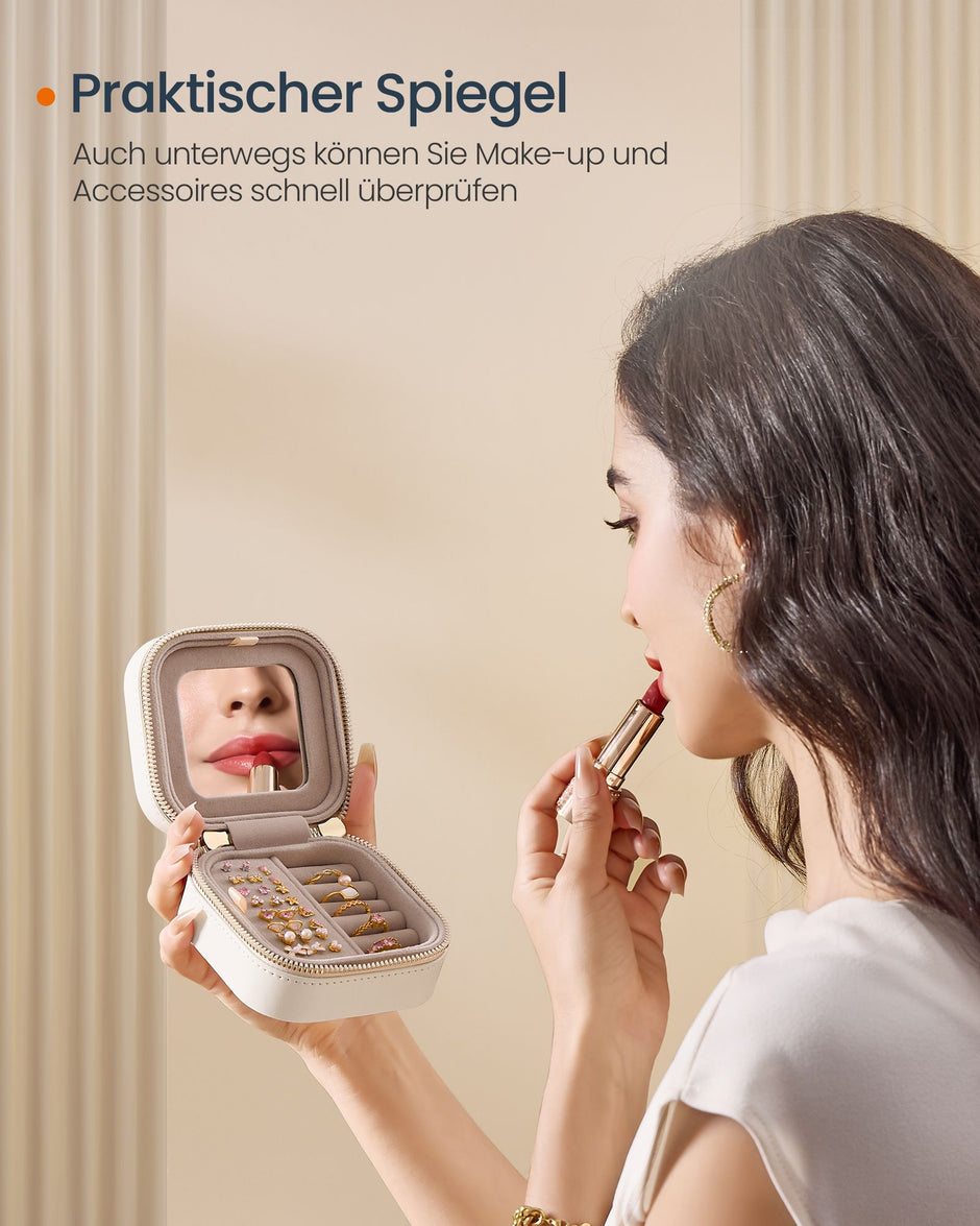 Sieradendoosje Reizen – PU-kunstleer – Wolkwit