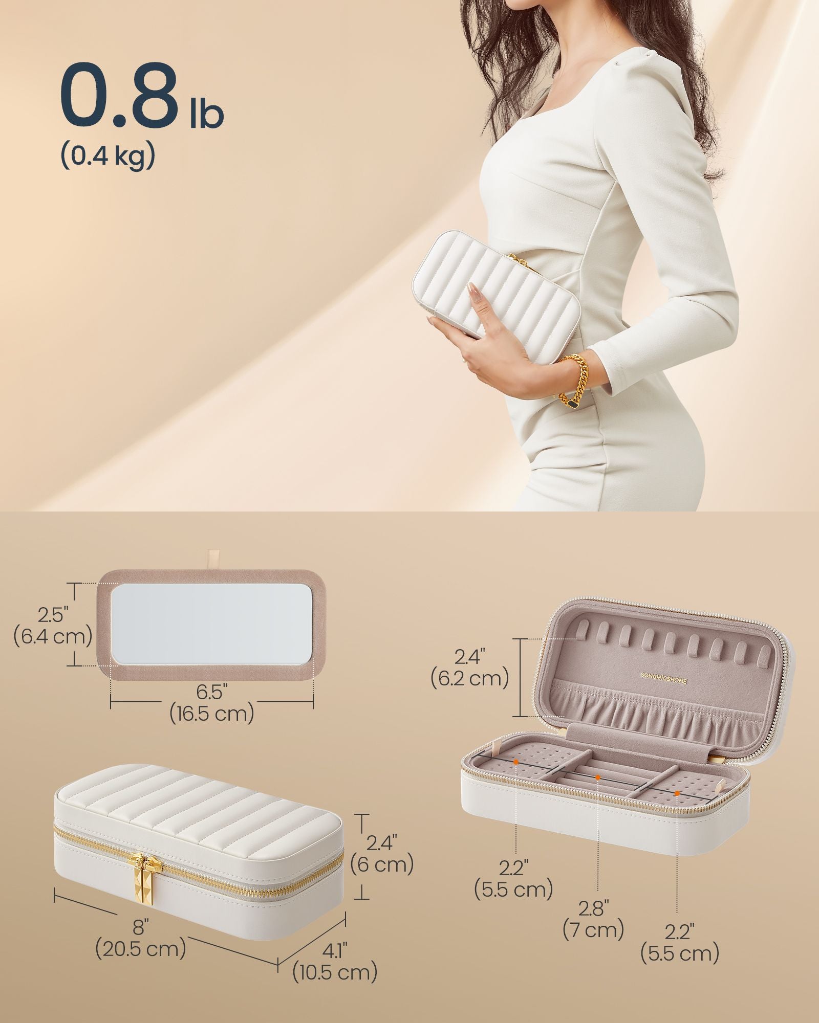 Klein Sieradendoosje – Wolkenwit – Elegant & Compact