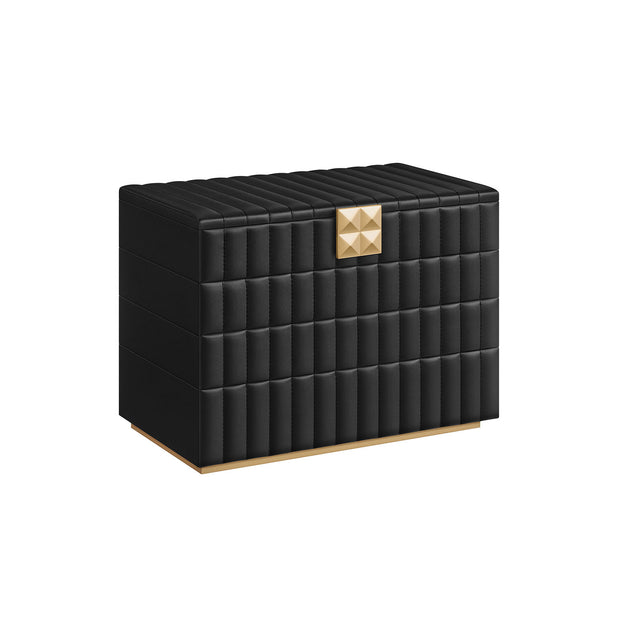 Sieradendoosje met Spiegel en 4 Niveaus - Inkt Zwart