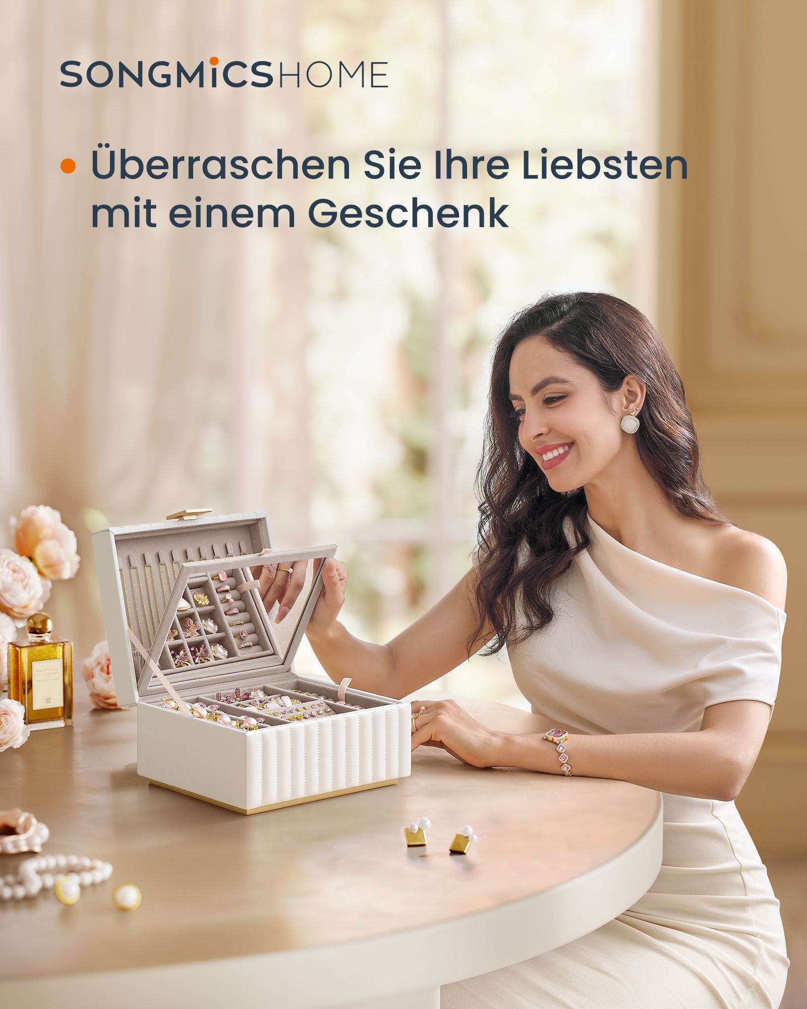 Anah Collectie Sieradendoos 2 Niveaus, Met Spiegel