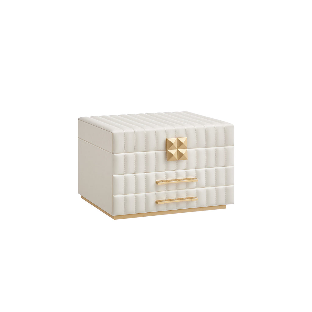 Songmics Home Anah Collectie - Sieradendoosje Met Spiegel 3 Niveaus Wolkwit