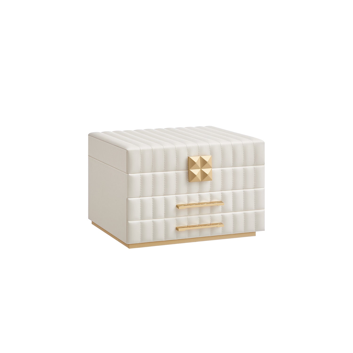 Songmics Home Anah Collectie - Sieradendoosje Met Spiegel 3 Niveaus Wolkwit