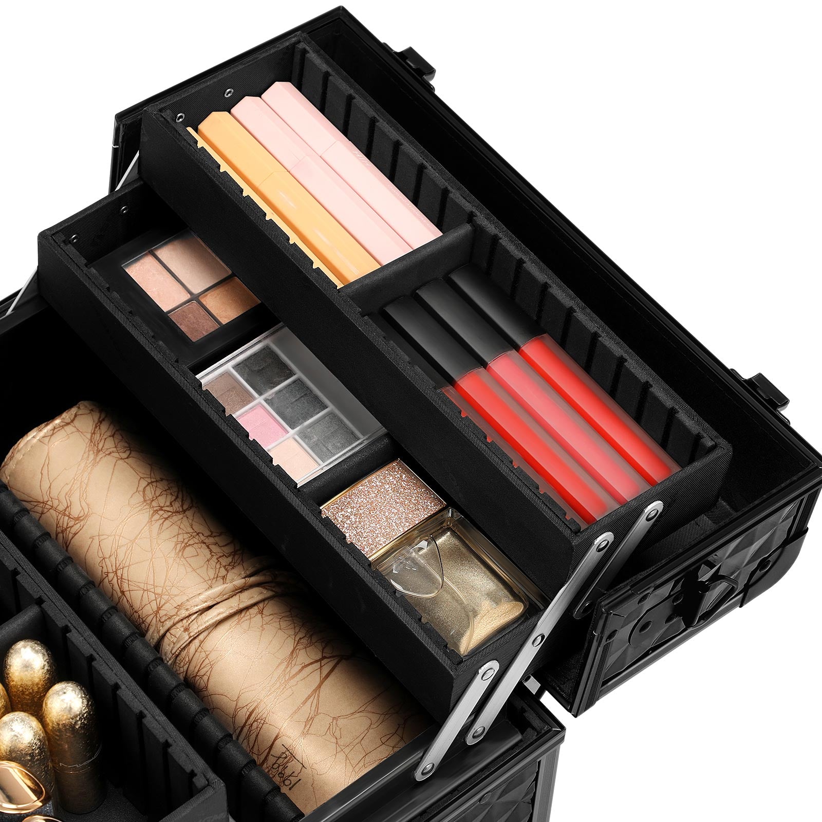 Cosmetisch etui – met handvat – zwart