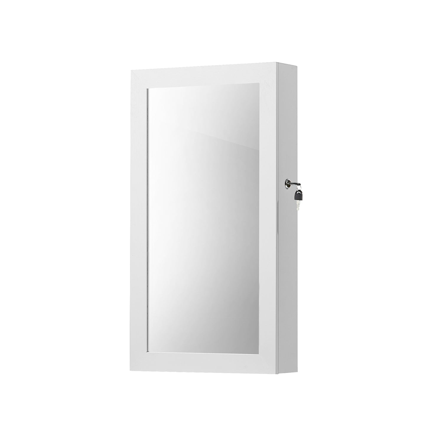 Sieradenkast – hangend – met spiegel – met slot – wit