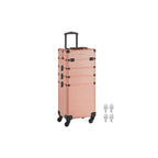 Cosmetische kofferwagen – 4-in-1 – make-upkoffer – champagne goud