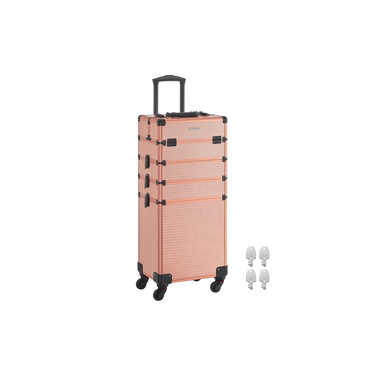 Cosmetische kofferwagen – 4-in-1 – make-upkoffer – champagne goud
