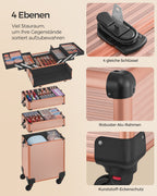 Cosmetische kofferwagen – 4-in-1 – make-upkoffer – champagne goud