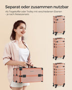 Cosmetische kofferwagen – 4-in-1 – make-upkoffer – champagne goud