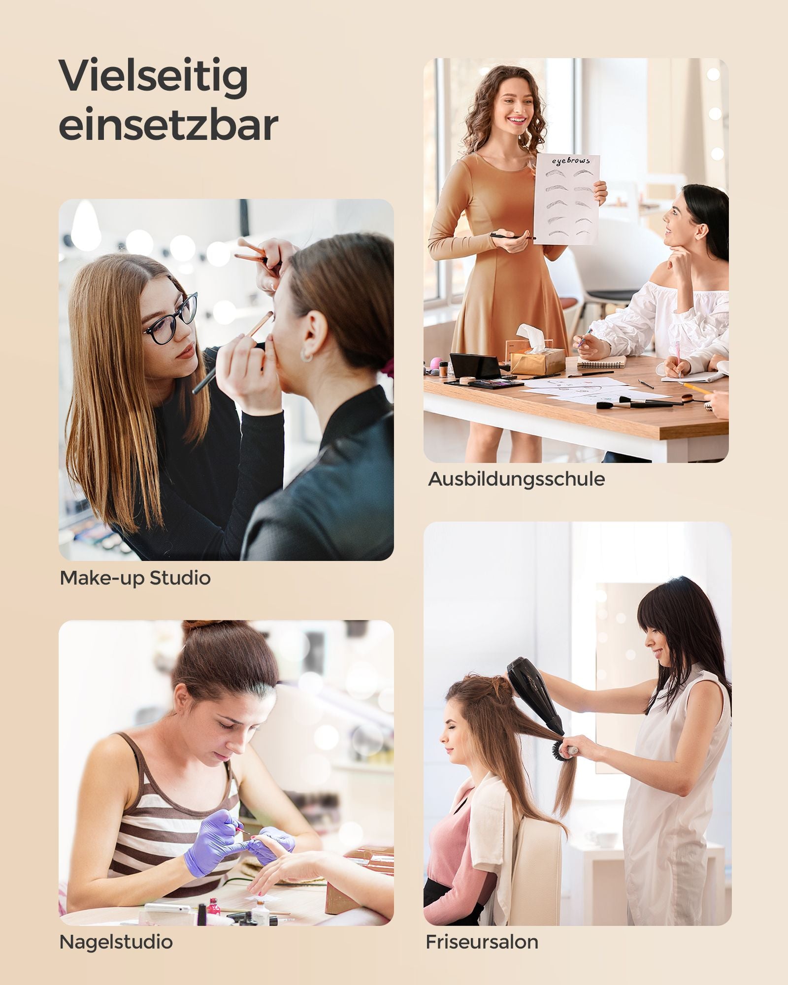 Cosmetische kofferwagen – 4-in-1 – make-upkoffer – champagne goud