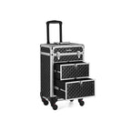 Make-up koffer - Professionele trolley - Kapperskoffer met 4 wielen - Zwart