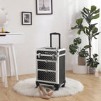 Make-up koffer - Professionele trolley - Kapperskoffer met 4 wielen - Zwart