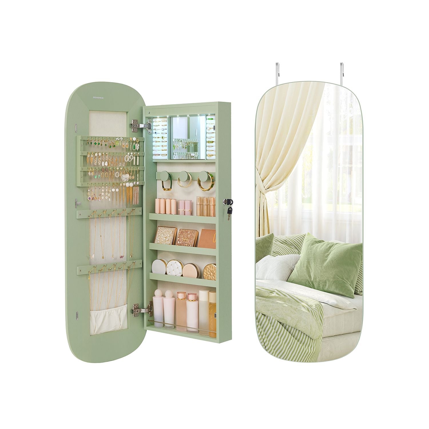 Wandkast – met spiegeloppervlak – wit