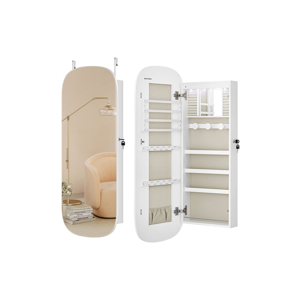 Wandkast – met spiegeloppervlak – wit