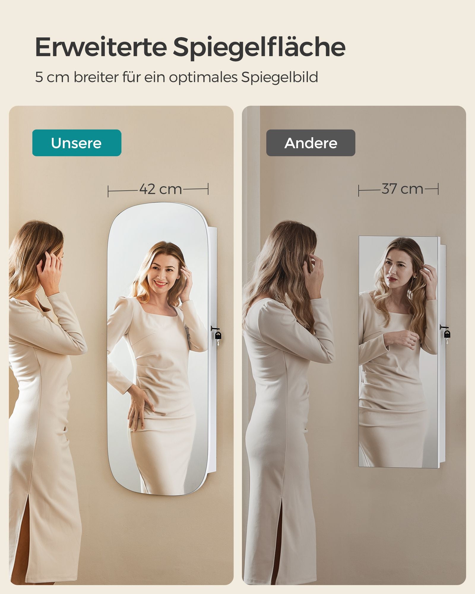 Wandkast – met spiegeloppervlak – wit