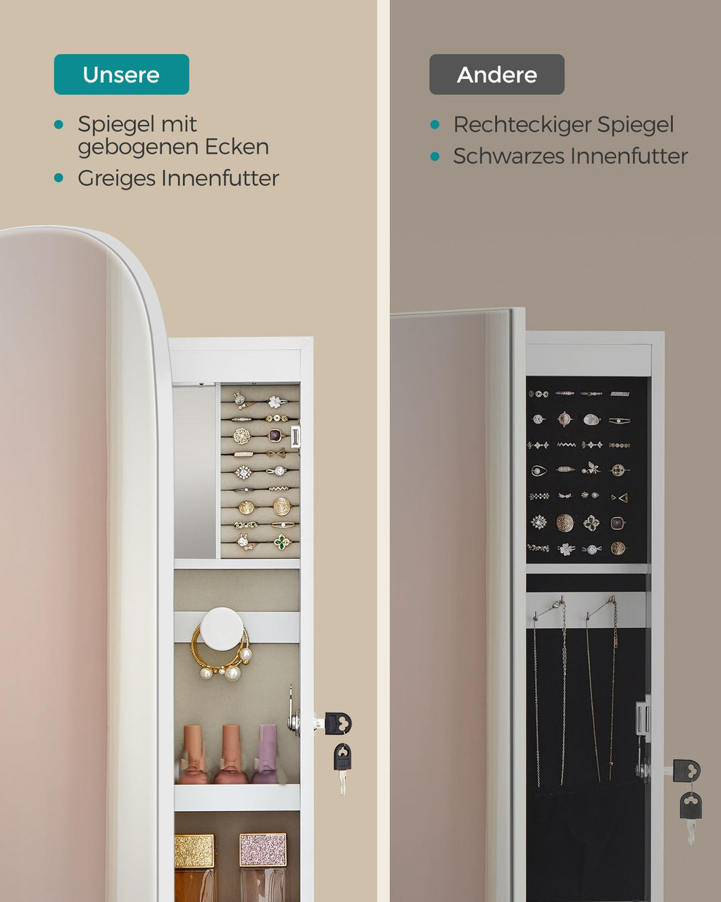 Wandkast – met spiegeloppervlak – wit