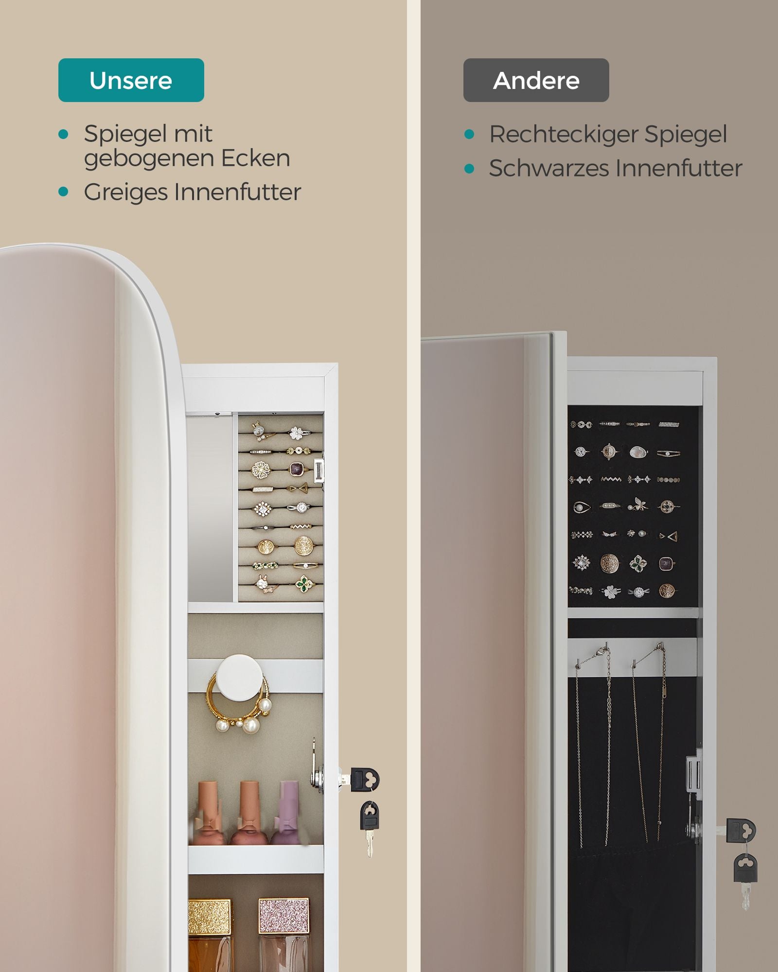 Wandkast – met spiegeloppervlak – wit