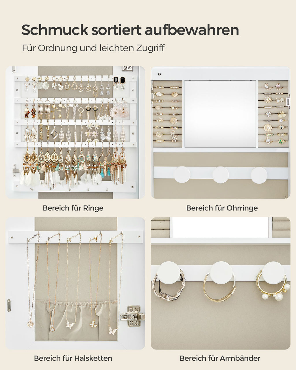 Wandkast – met spiegeloppervlak – wit