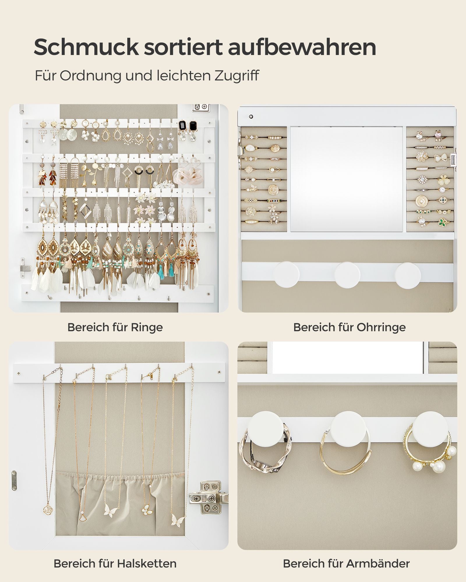Wandkast – met spiegeloppervlak – wit