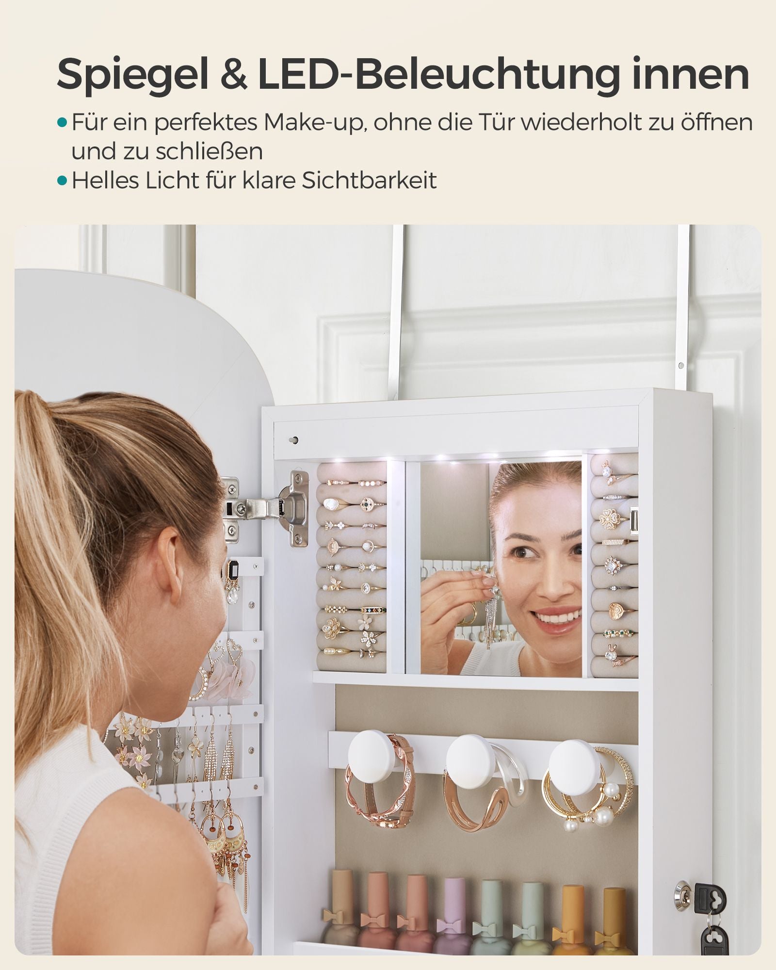 Wandkast – met spiegeloppervlak – wit
