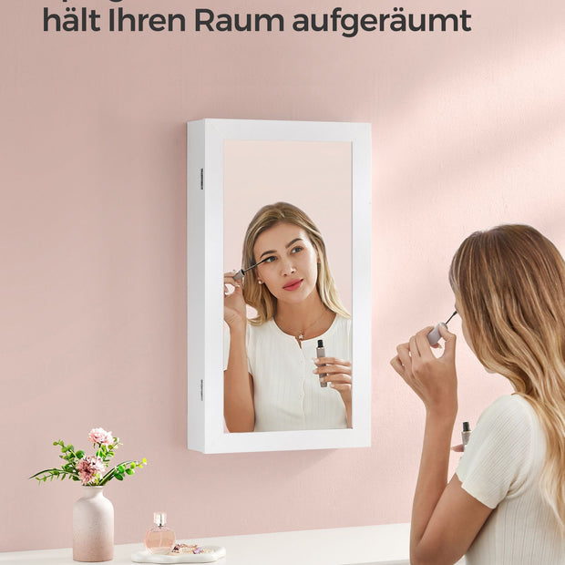 Spiegelkast – wit oppervlak met greige binnenbekleding – grijs