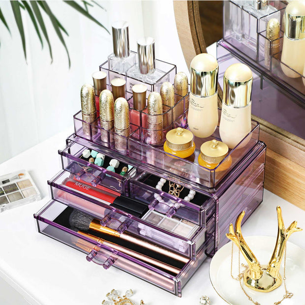 Cosmetische organizer – met lades – lavendel