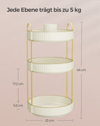 Make-up organizer – roterend – cadeau-idee – wolkwit