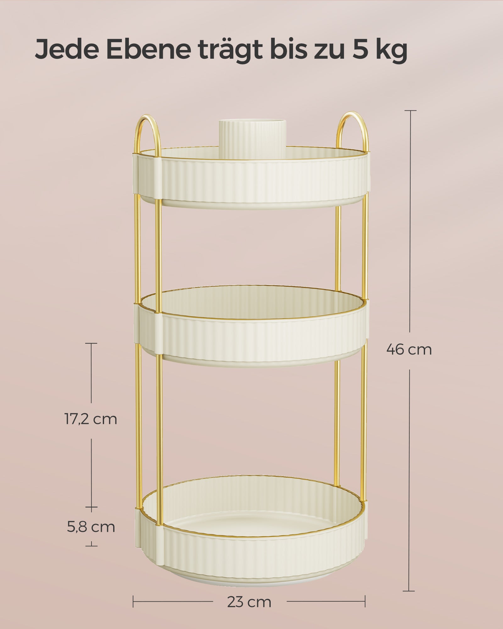 Make-up organizer – roterend – wolkwit