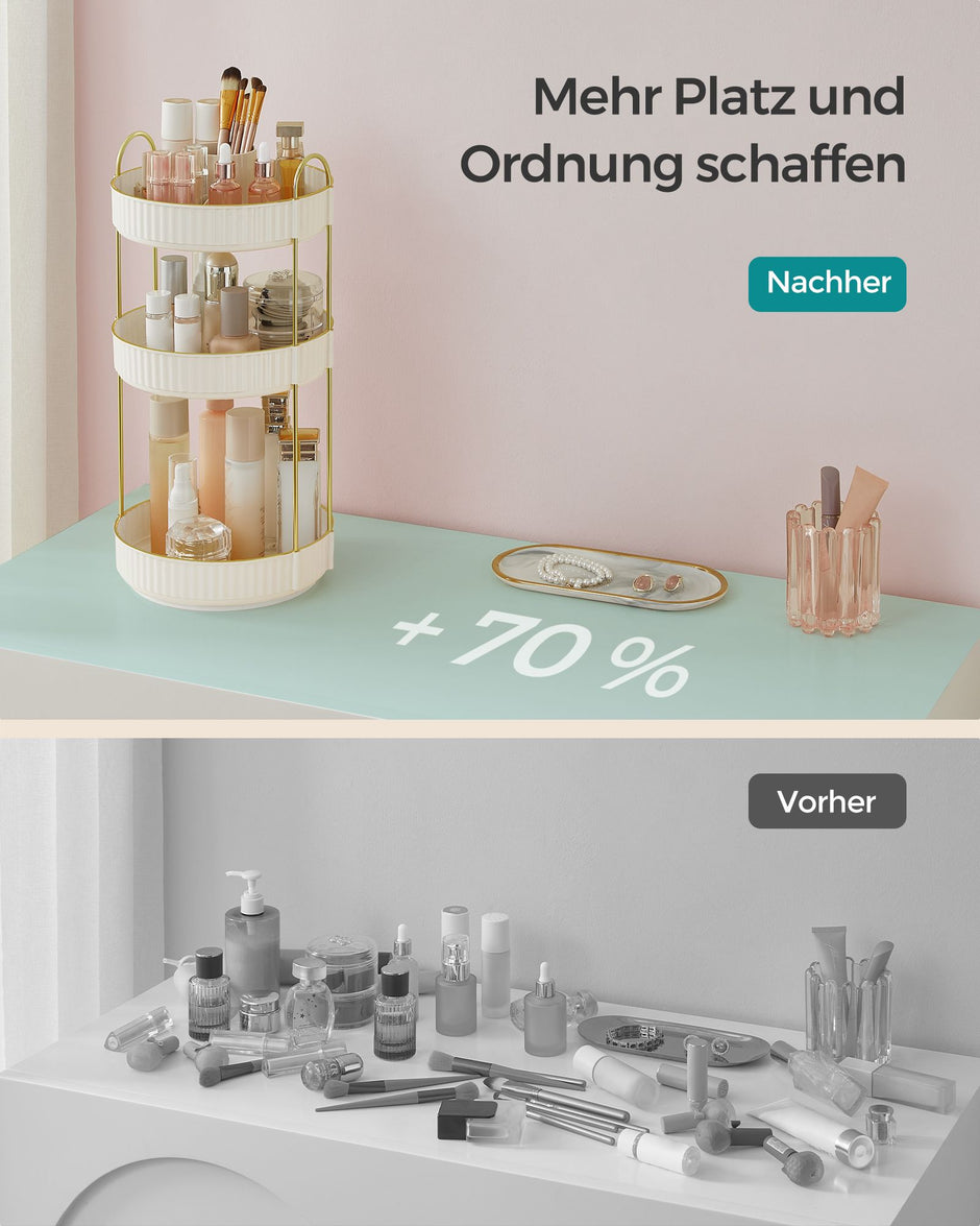 Make-up organizer – roterend – wolkwit