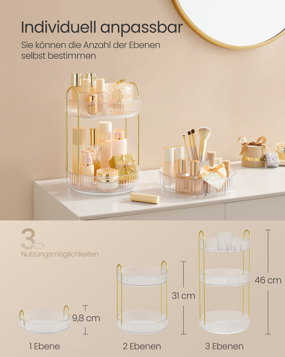 Make-up organizer – 3 niveaus – transparant