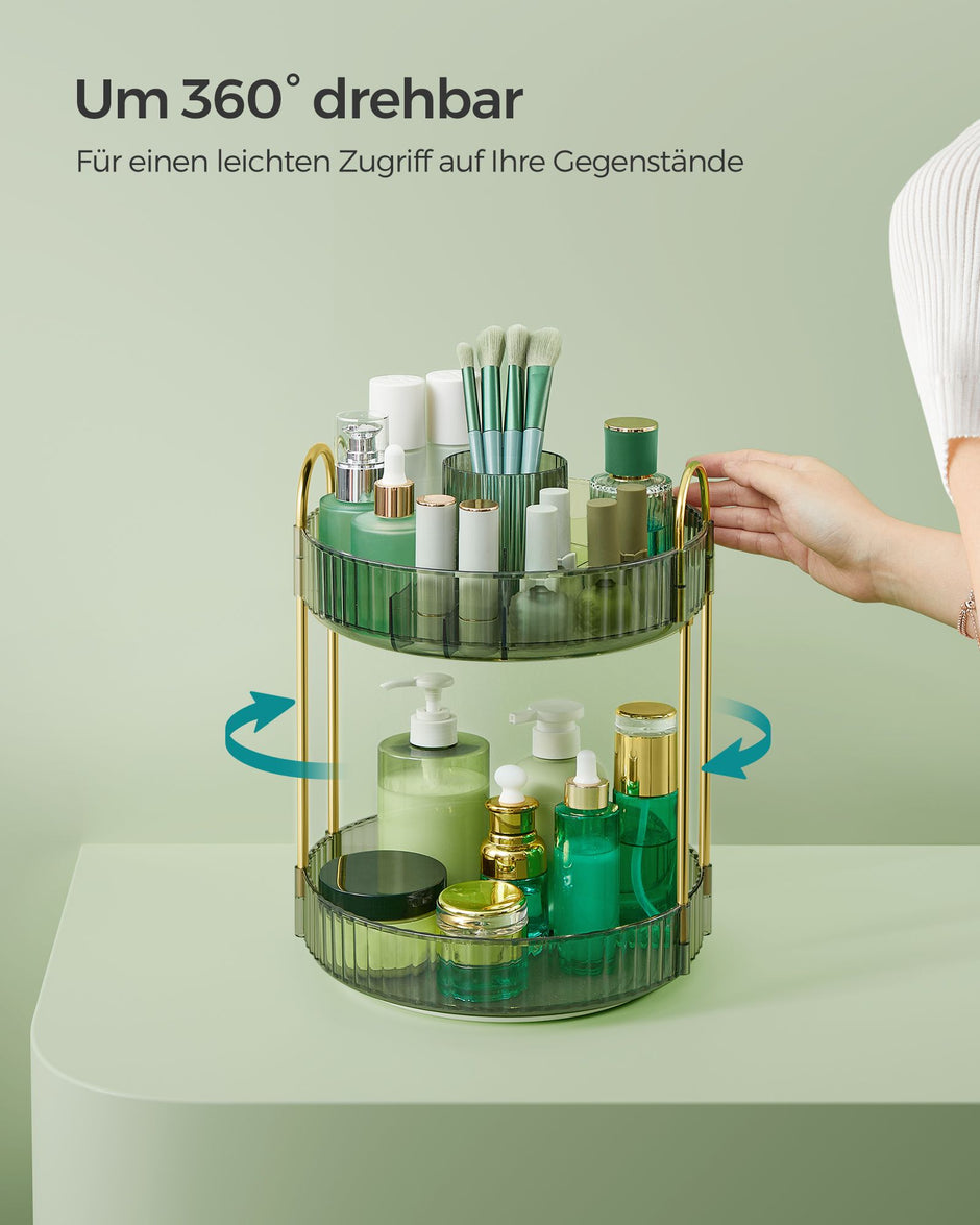 Make-up organizer – 360° draaibaar – lichtgroen