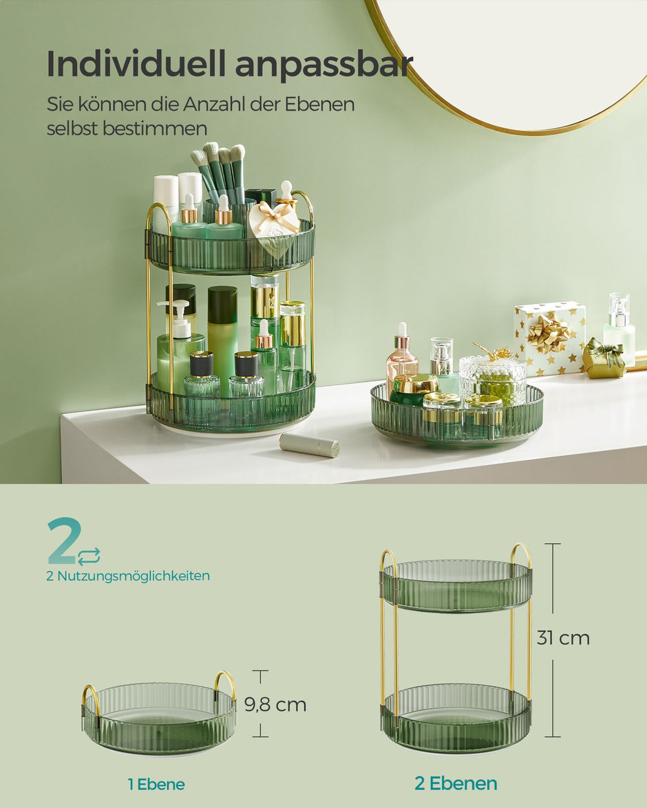 Make-up organizer – 360° draaibaar – lichtgroen