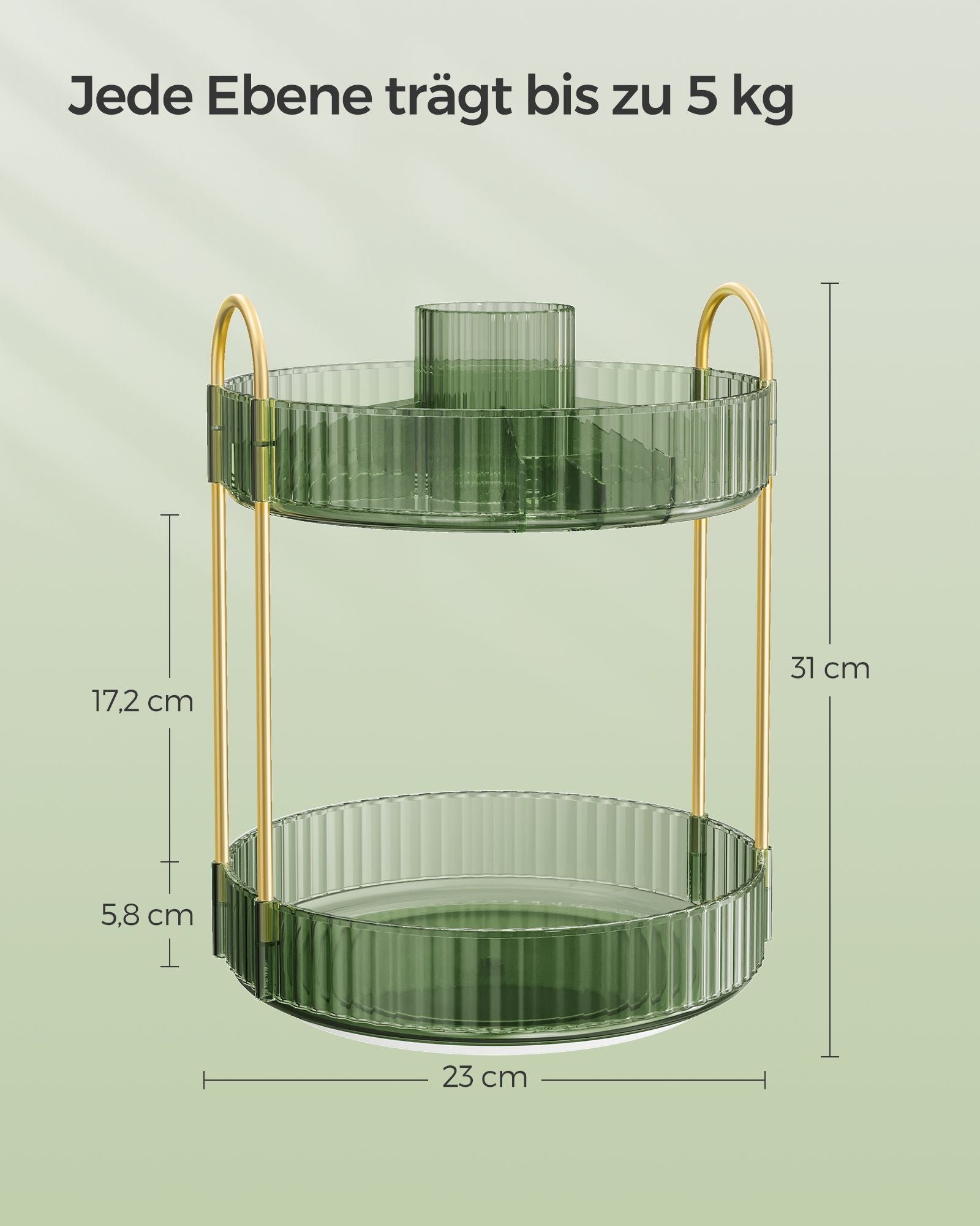 Make-up organizer – 360° draaibaar – lichtgroen