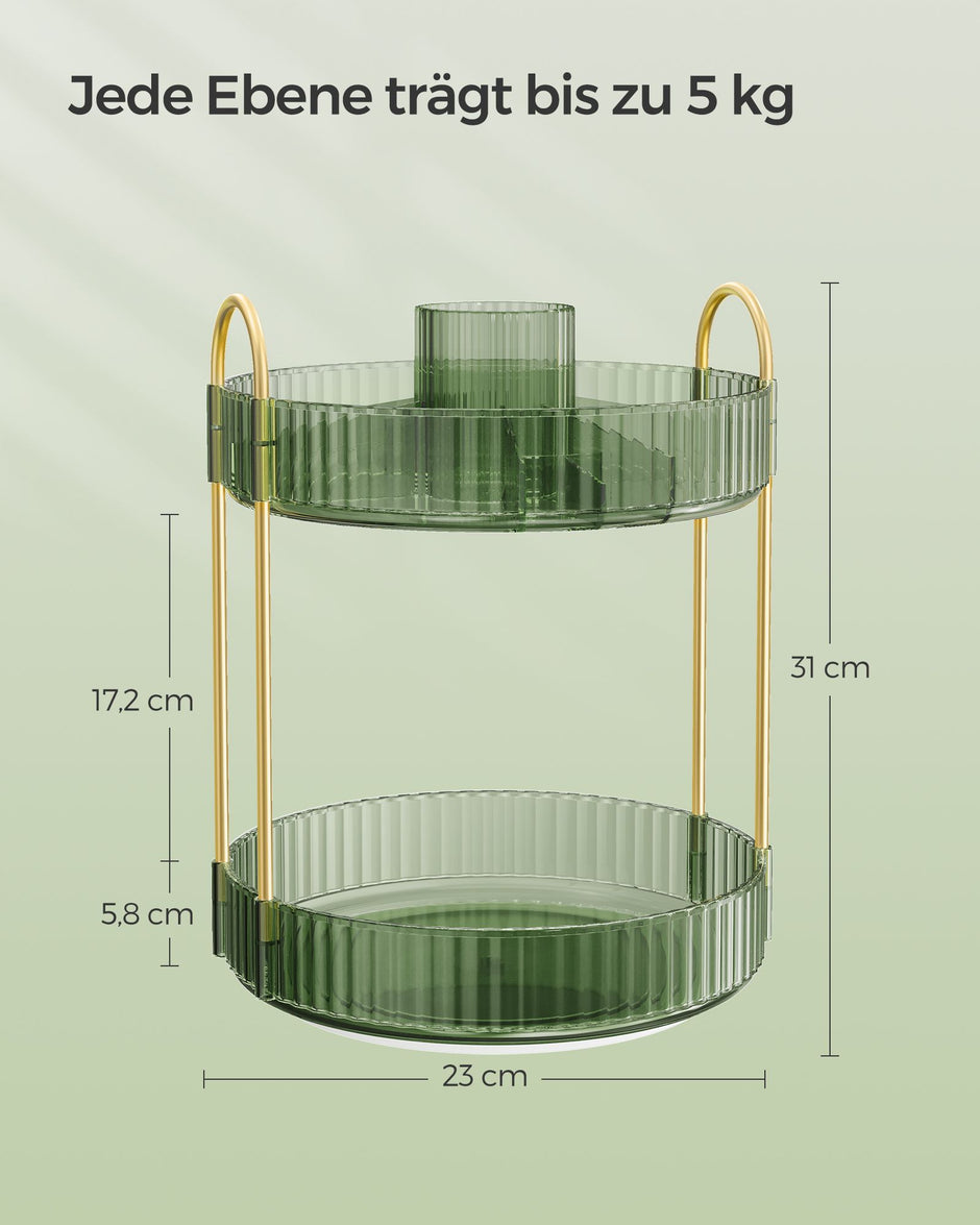 Make-up organizer – 360° draaibaar – lichtgroen