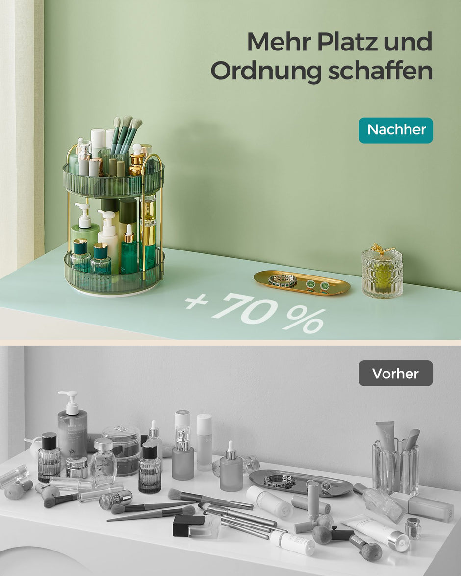 Make-up organizer – 360° draaibaar – lichtgroen