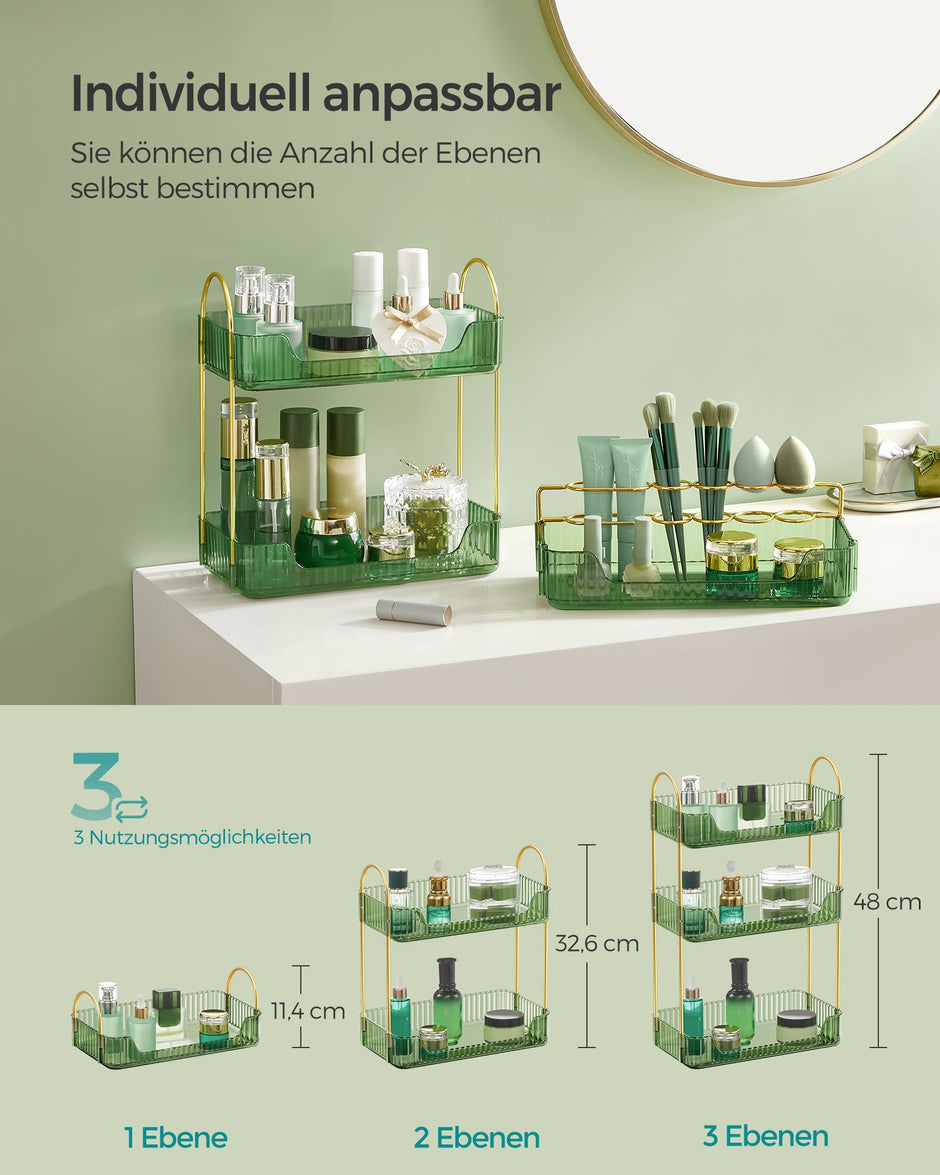 Make-up organizer – stijlvol en praktisch – lichtgroen