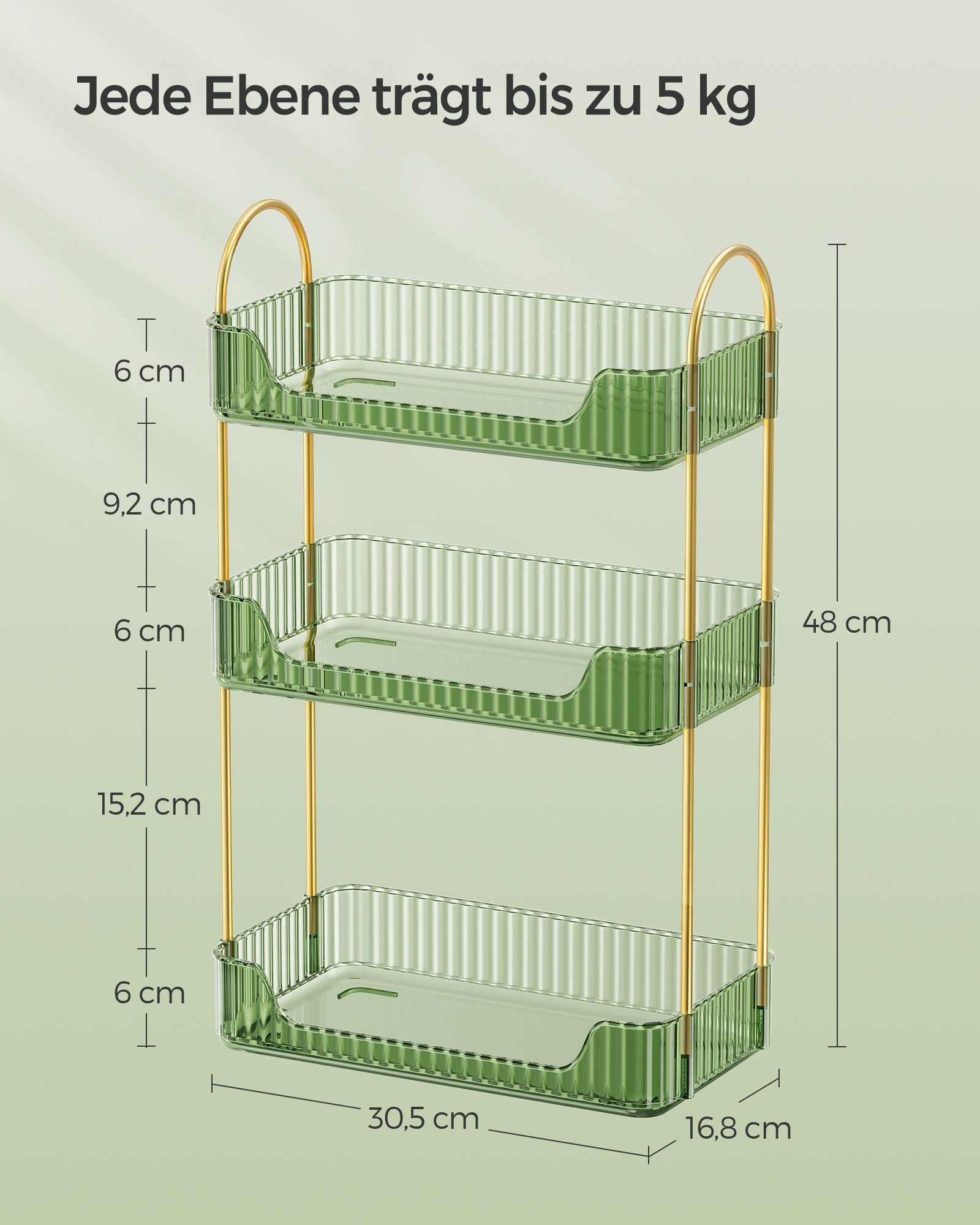 Make-up organizer – stijlvol en praktisch – lichtgroen