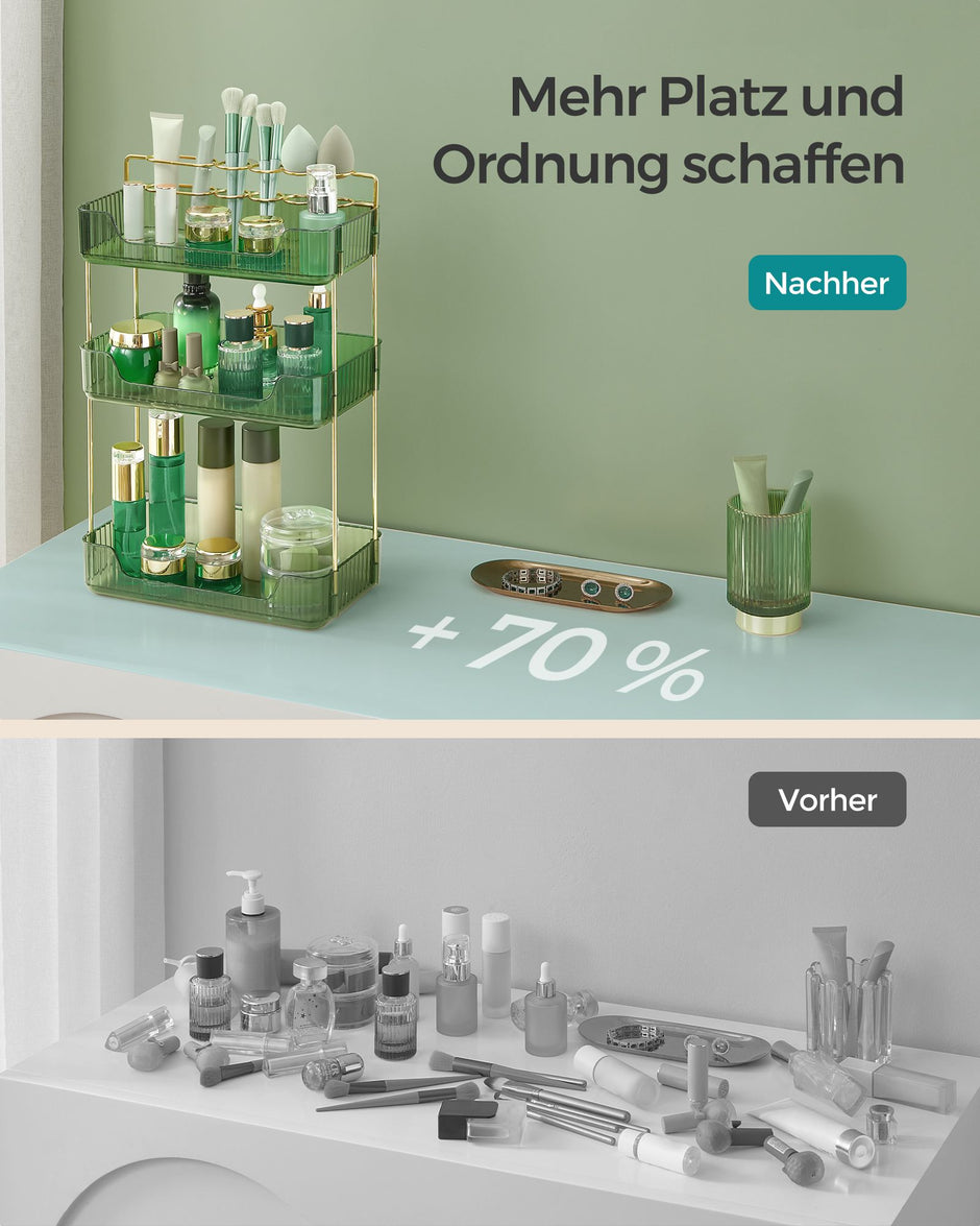 Make-up organizer – stijlvol en praktisch – lichtgroen