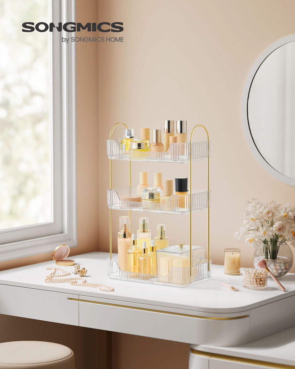 Rechthoekige make-up organizer – stijlvol en praktisch – transparant